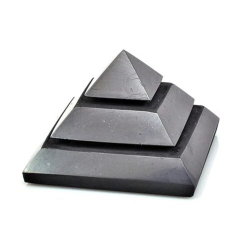 Šungit - pyramida vyřezávaná - tromlovaný kámen - malá