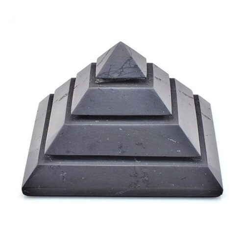 Šungit - pyramida vyřezávaná - tromlovaný kámen - velká