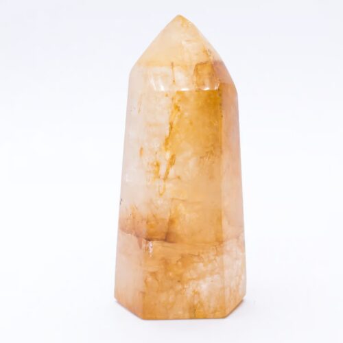 Křišťál s hematitem - obelisk - tromlovaný kámen KSH13