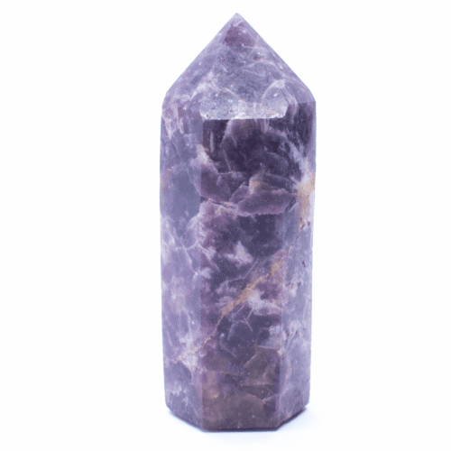 Lepidolit - obelisk - tromlovaný kámen LD47