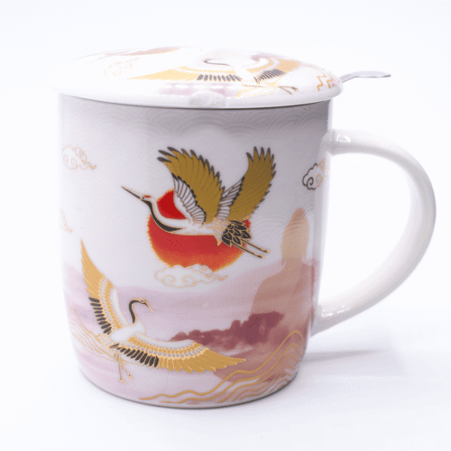 Hrnek s víčkem a sítkem - Moment zenu - porcelán VADA VAD86