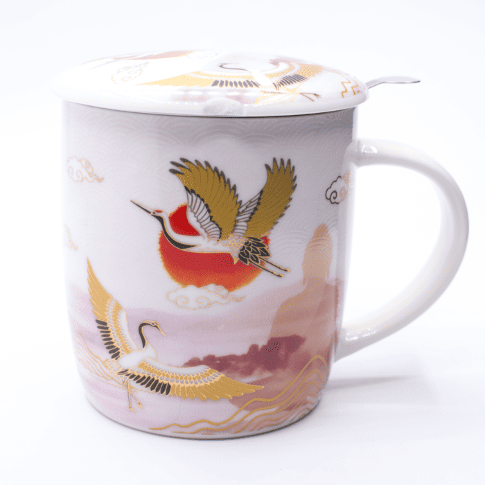 Hrnek s víčkem a sítkem - Moment zenu - porcelán VADA VAD86