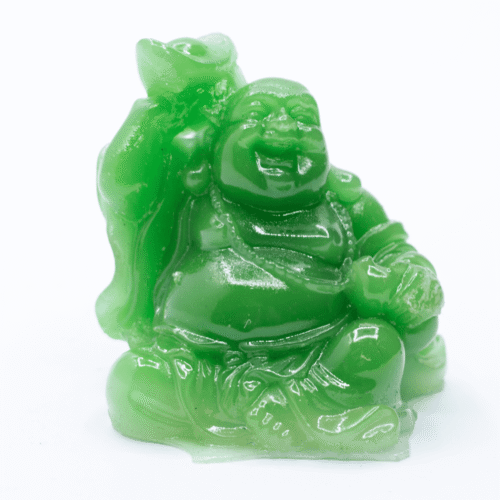 Smějící se Buddha hojnosti - soška Feng shui - zelená Z2