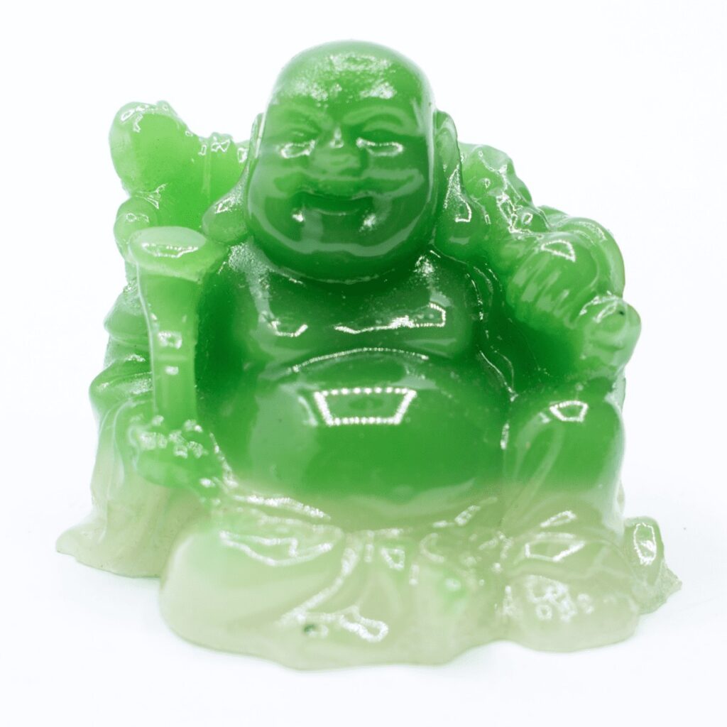 Smějící se Buddha hojnosti - soška Feng shui - zelená Z5