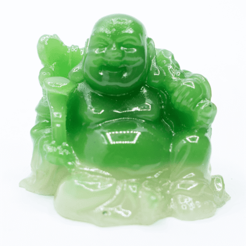Smějící se Buddha hojnosti - soška Feng shui - zelená Z5