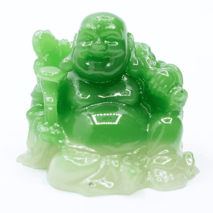 Smějící se Buddha hojnosti - soška Feng shui - zelená Z5