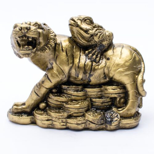 Tygr s třínohou žábou - soška Feng shui VADA VAD71
