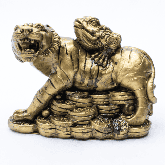Tygr s třínohou žábou - soška Feng shui VADA VAD71