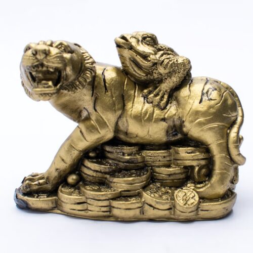 Tygr s třínohou žábou - soška Feng shui VADA VAD72