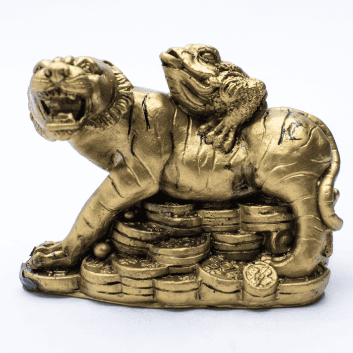 Tygr s třínohou žábou - soška Feng shui VADA VAD72
