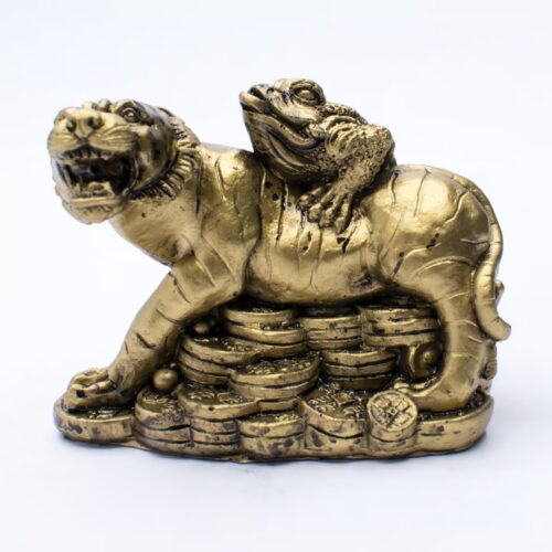 Tygr s třínohou žábou - soška Feng shui VADA VAD75