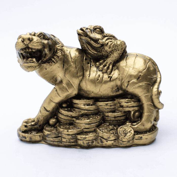 Tygr s třínohou žábou - soška Feng shui VADA VAD75