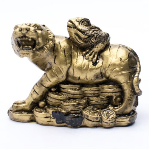 Tygr s třínohou žábou - soška Feng shui VADA VAD77
