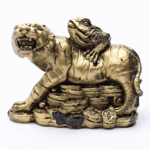 Tygr s třínohou žábou - soška Feng shui VADA VAD77