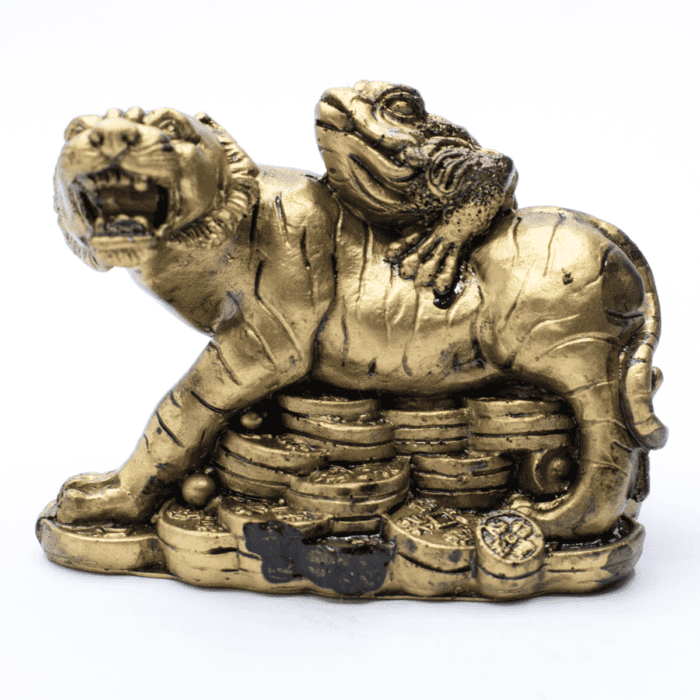 Tygr s třínohou žábou - soška Feng shui VADA VAD77