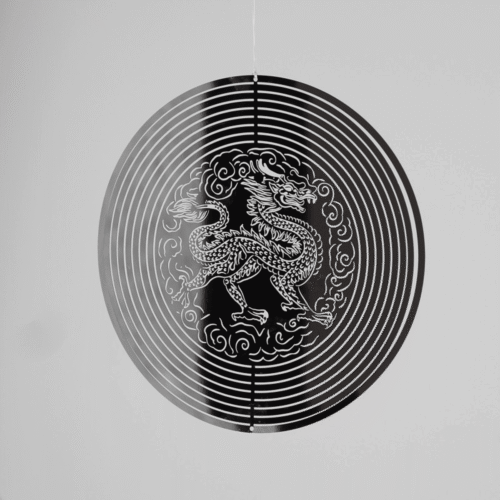 Drak - kovová spirála - Feng shui - malá