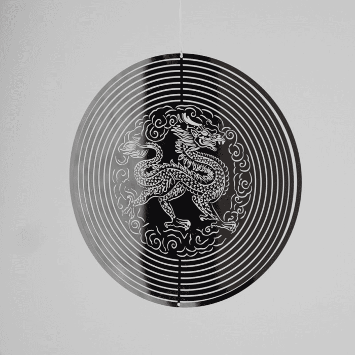 Drak - kovová spirála - Feng shui - malá