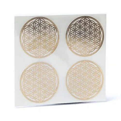 Květ života - zlatý - samolepka na sklo - malá
