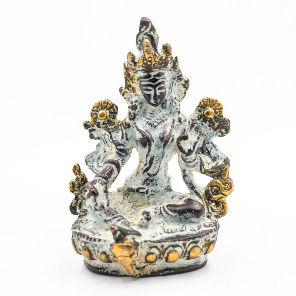 Zelená Tara - žensky Buddha - mosazná soška Feng shui