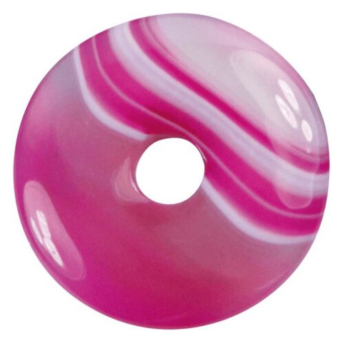 Achát - donut - růžový