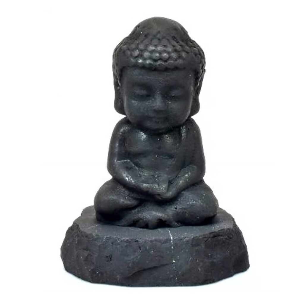 Šungit - Buddha dítě - soška Feng shui