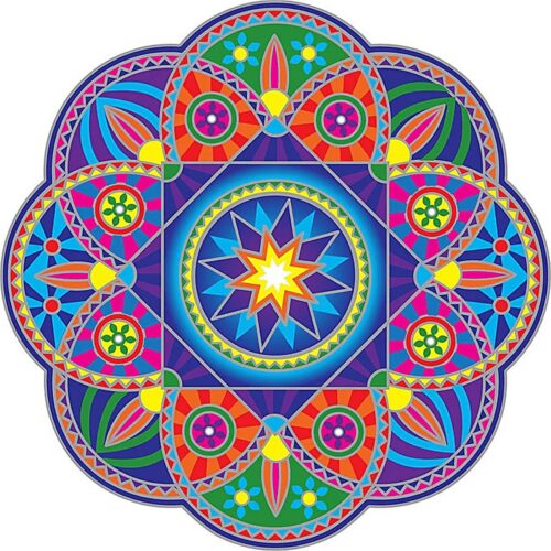 Slunce mandala - samolepka na sklo