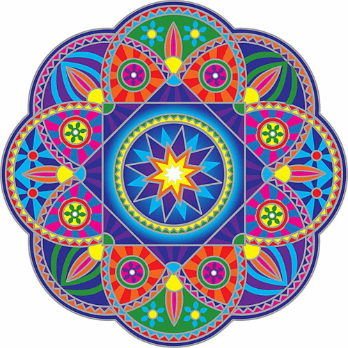 Slunce mandala - samolepka na sklo