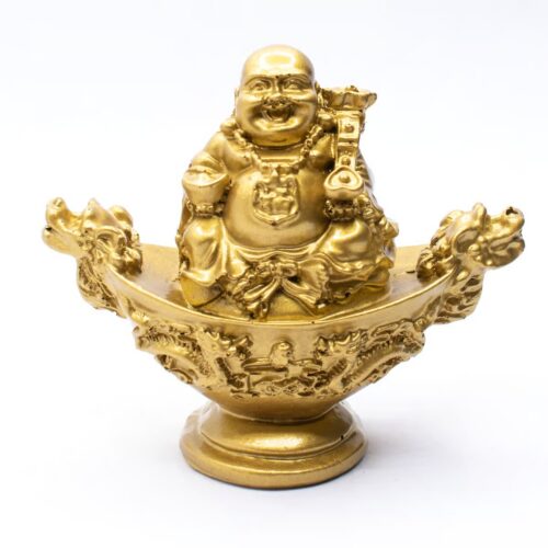 Buddha sedící na ingotu - soška feng shui - VADA VAD182