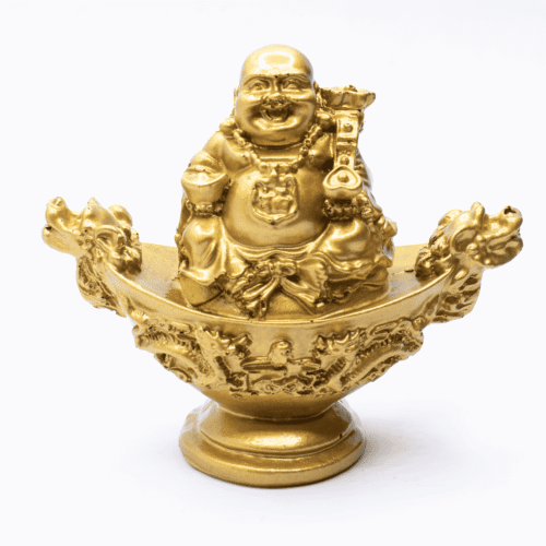 Buddha sedící na ingotu - soška feng shui - VADA VAD182
