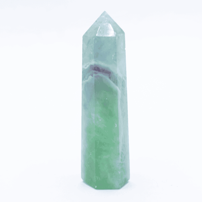 Fluorit - obelisk - tromlovaný kámen - FO43