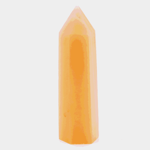 Kalcit žlutý - obelisk - tromlovaný kámen KZO11