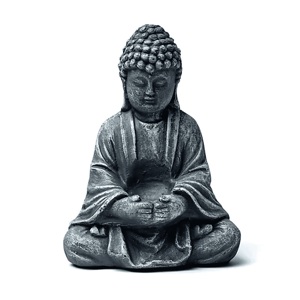 Buddha - svícen Feng Shui - šedý