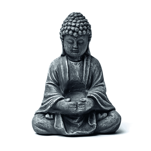 Buddha - svícen Feng Shui - šedý