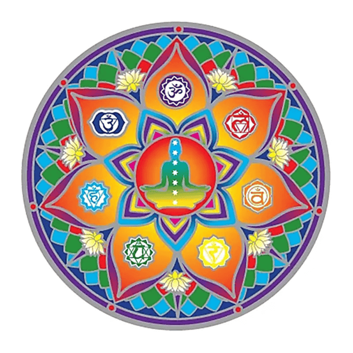 Lotos - čakry mandala - samolepka na sklo