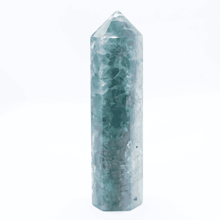 Fluorit - obelisk - tromlovaný kámen - FO47