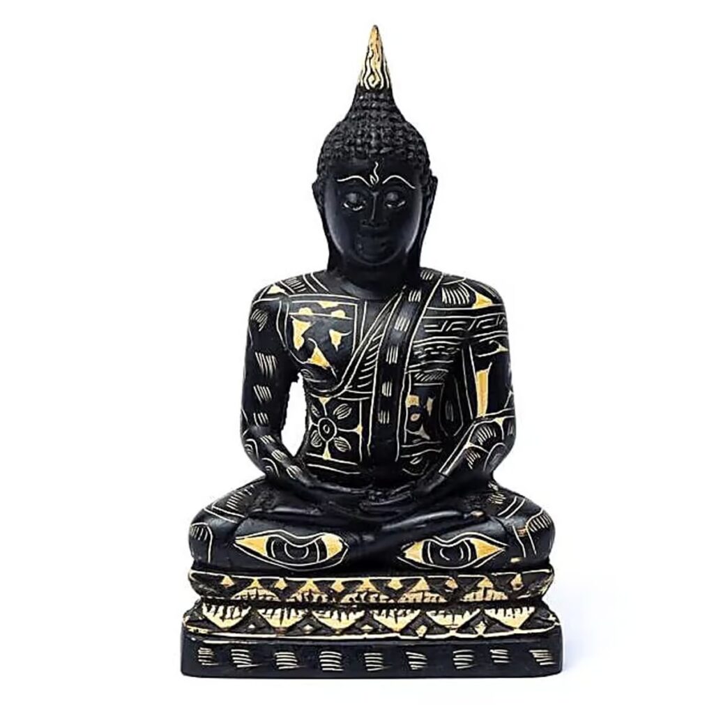 Meditující Buddha - soška Feng Shui - černá
