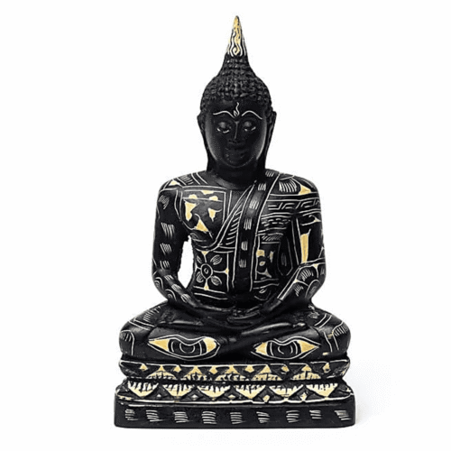 Meditující Buddha - soška Feng Shui - černá