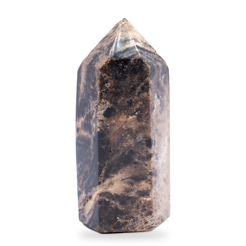 Opál tmavý - obelisk - tromlovaný kámen OT2