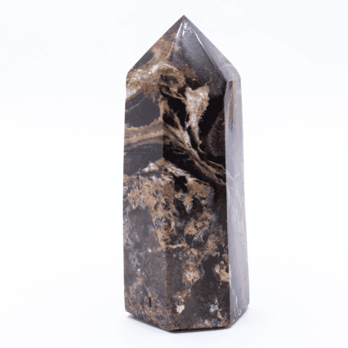 Opál tmavý - obelisk - tromlovaný kámen OT3