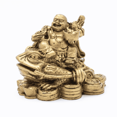 Buddha na třínohé žábě - soška Feng shui