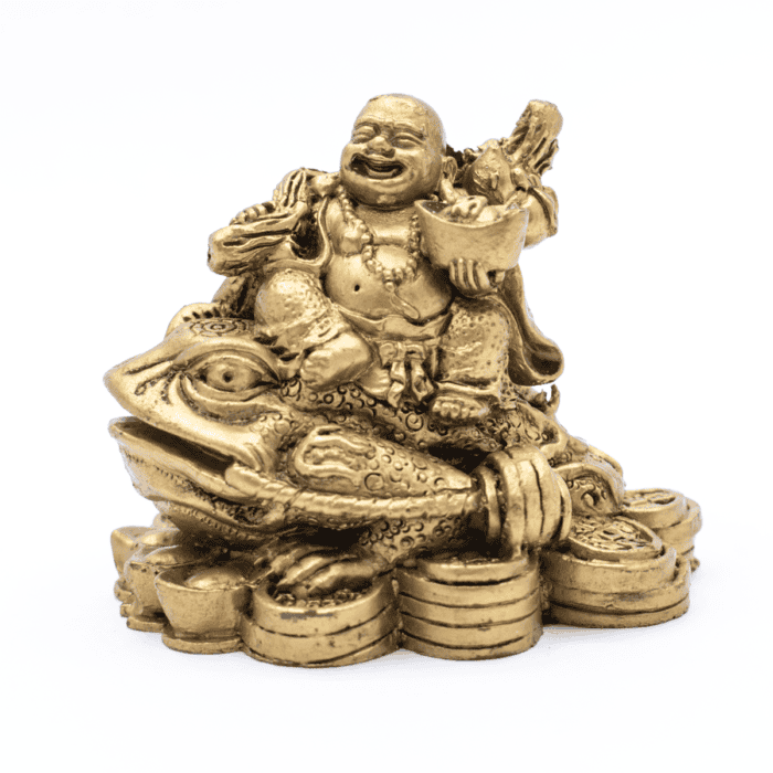Buddha na třínohé žábě - soška Feng shui