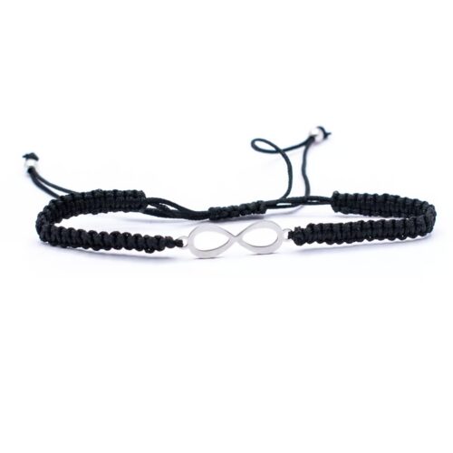 Nekonečno - černý náramek se shamballa zapínáním
