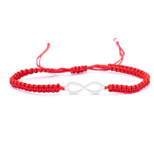 Nekonečno - červený náramek se shamballa zapínáním