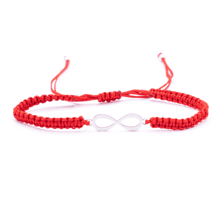 Nekonečno - červený náramek se shamballa zapínáním