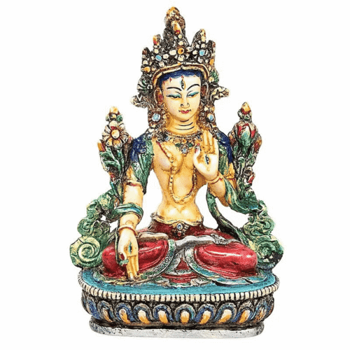 Bílá Tara - žensky Buddha - soška Feng shui - barevná