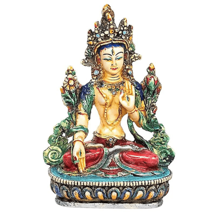 Bílá Tara - žensky Buddha - soška Feng shui - barevná