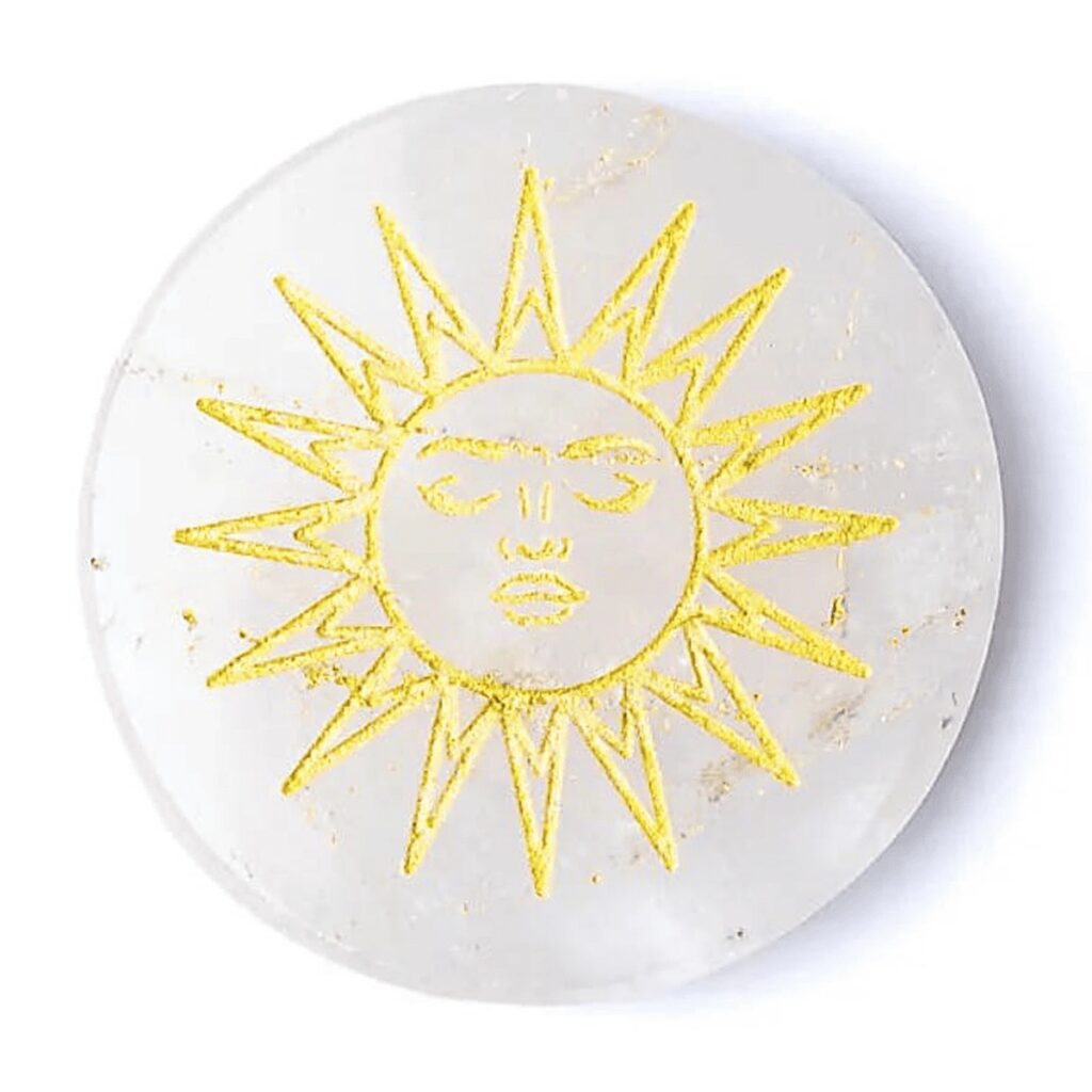 Křišťál - slunce - disk - tromlovaný kámen