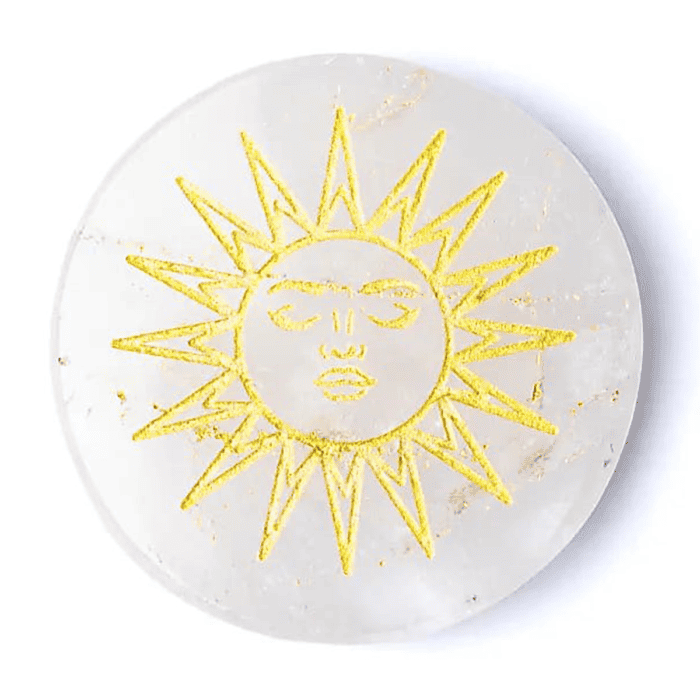 Křišťál - slunce - disk - tromlovaný kámen