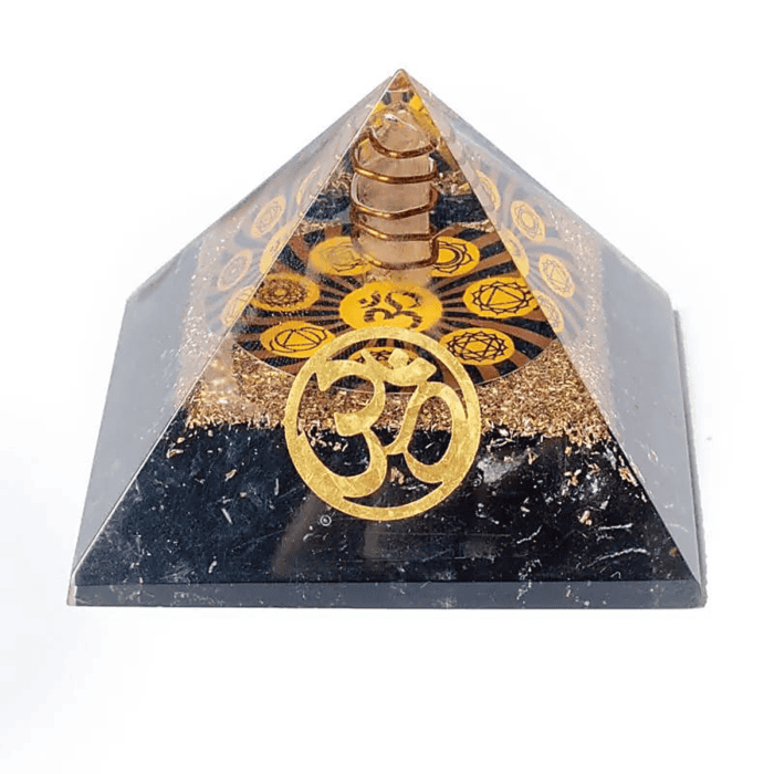 Orgonit - turmalín černý (skoryl) - pyramida - Óm