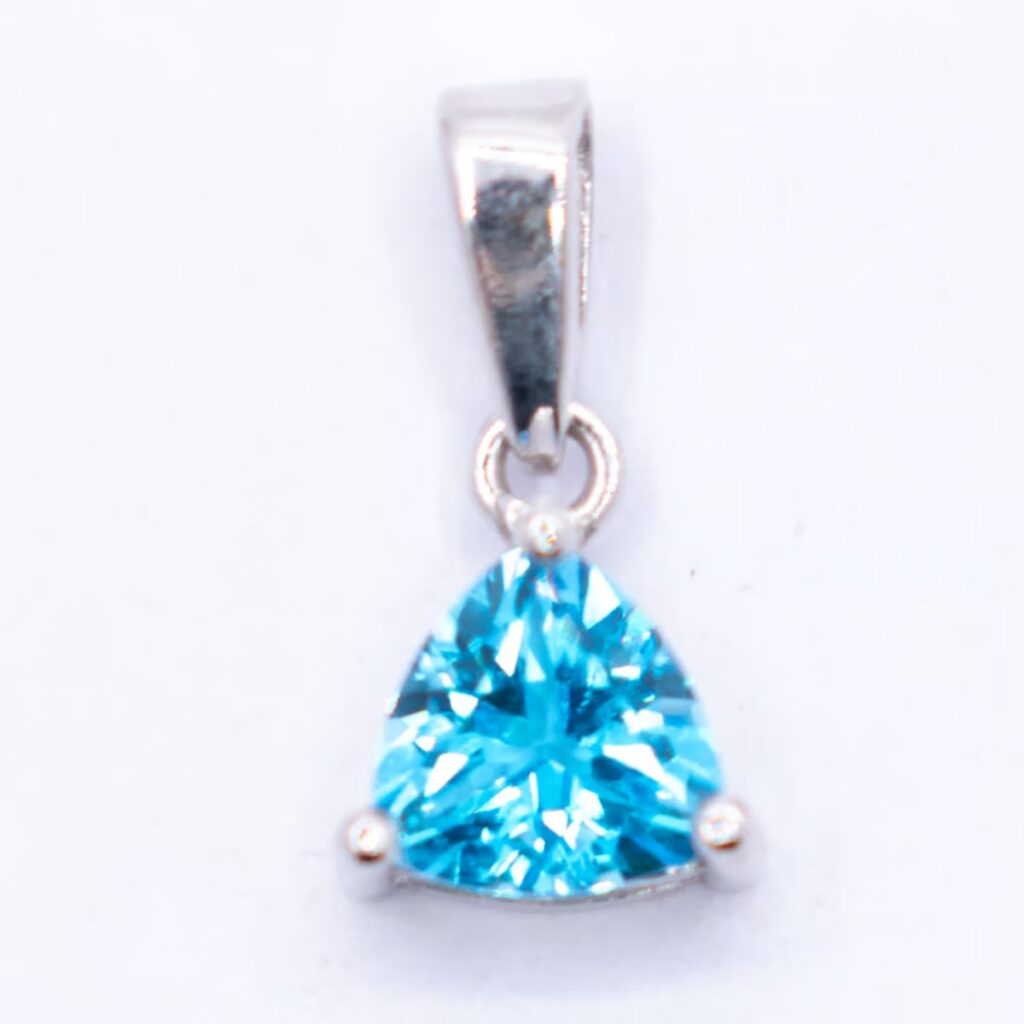 Topaz Londýnská modř (London blue) - stříbrný přívěsek